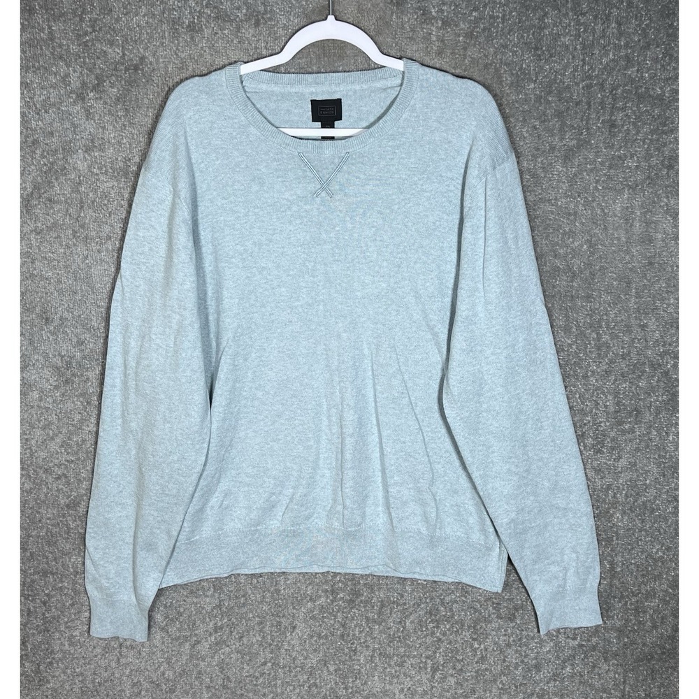 14th & Union Sweater Mens XXL Blue Raindrop Cotton Cashmere Knit Long Sleeve New